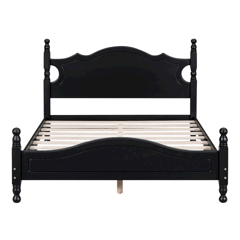 Struttura letto a piattaforma in legno in stile retrò