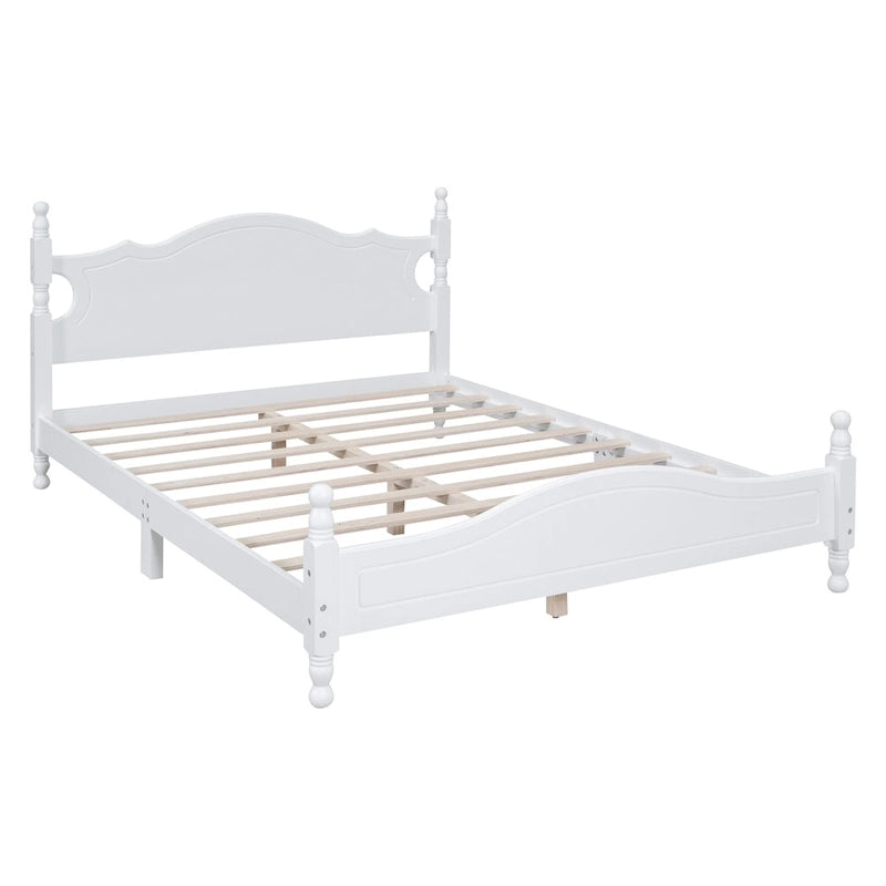Struttura letto a piattaforma in legno in stile retrò