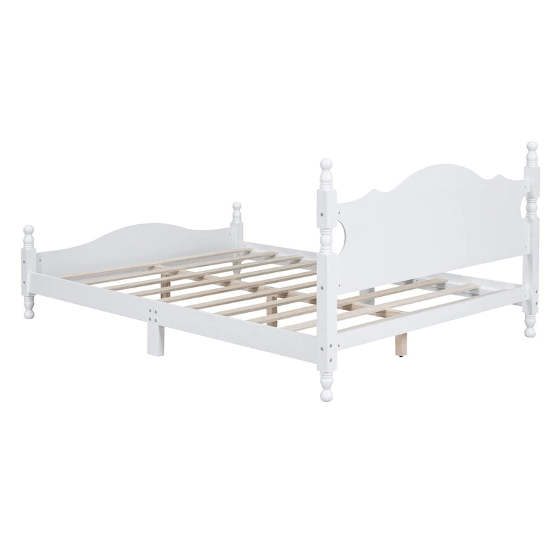 Struttura letto a piattaforma in legno in stile retrò