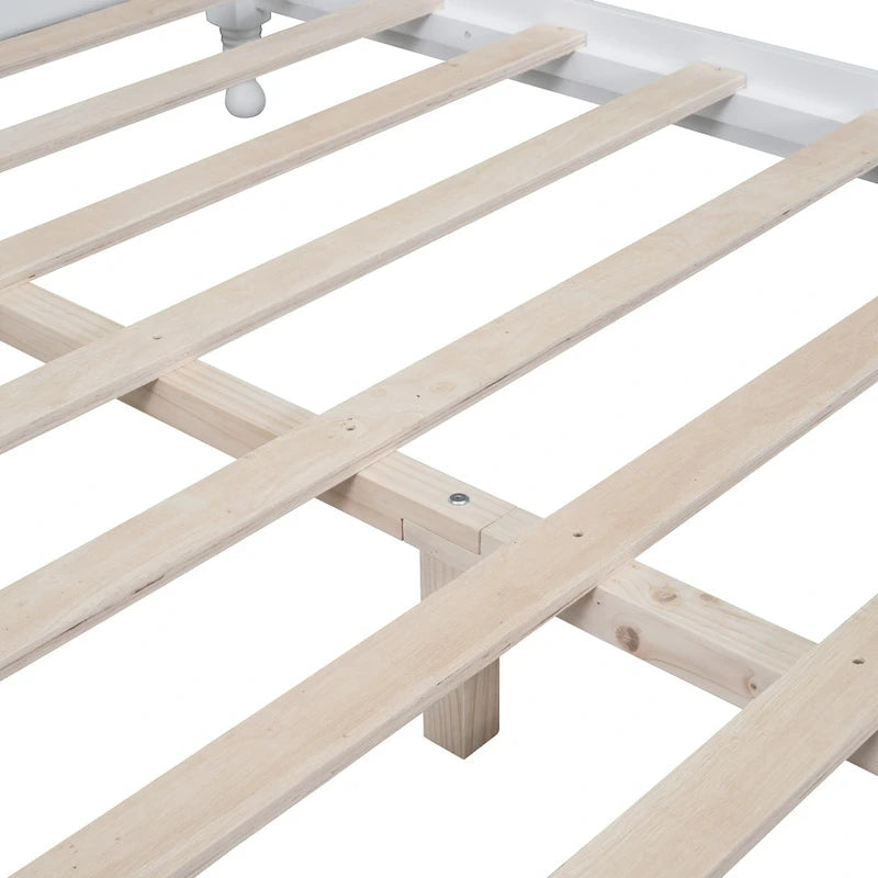 Struttura letto a piattaforma in legno in stile retrò