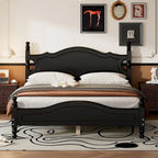 Struttura letto a piattaforma in legno in stile retrò