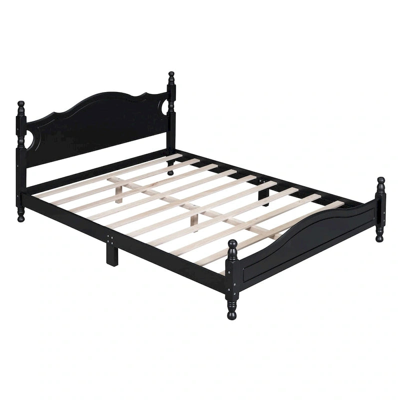 Struttura letto a piattaforma in legno in stile retrò