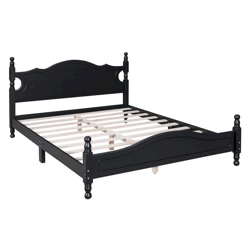 Struttura letto a piattaforma in legno in stile retrò
