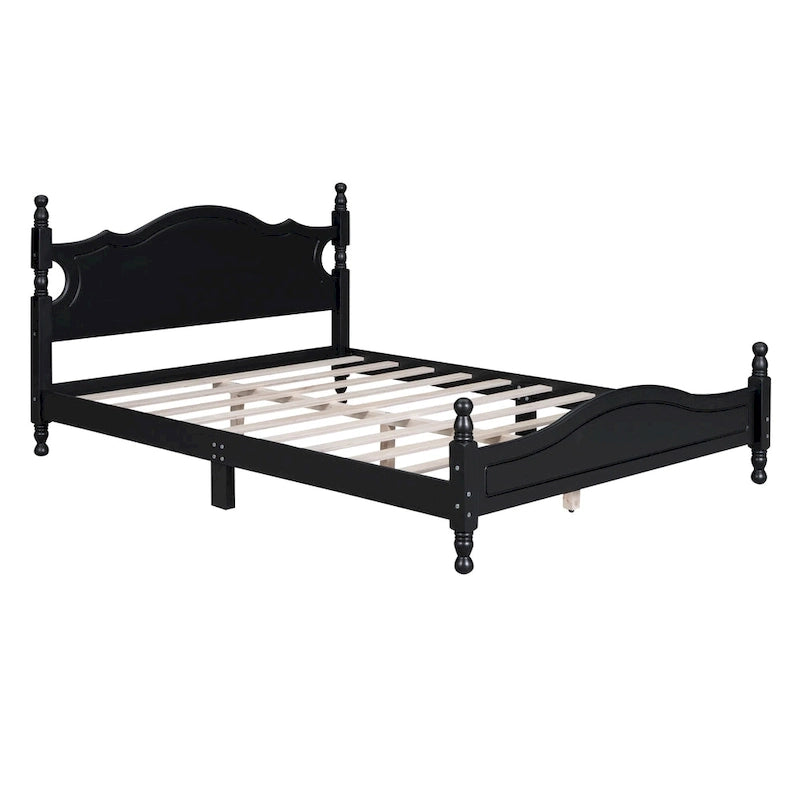Struttura letto a piattaforma in legno in stile retrò