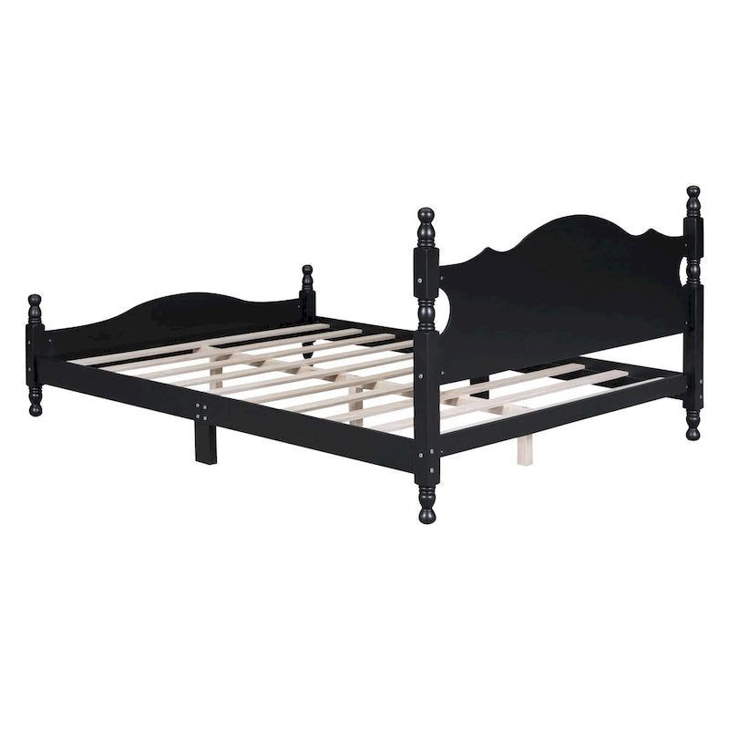 Struttura letto a piattaforma in legno in stile retrò