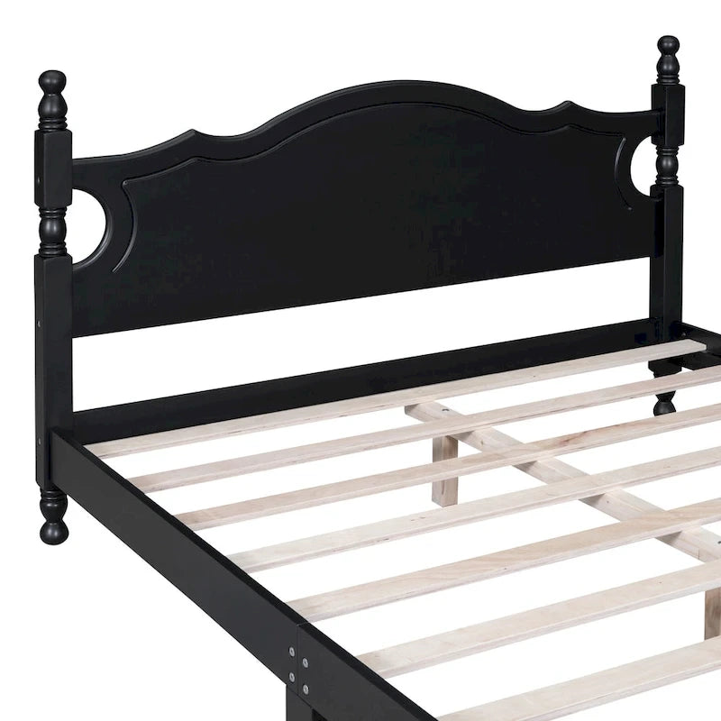 Struttura letto a piattaforma in legno in stile retrò