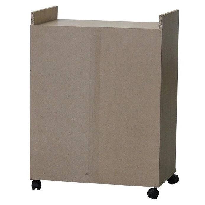Carrello da Cucina per Microonde, Mobile Contenitore con 1 Cassetto e 2 Ante, Faggio