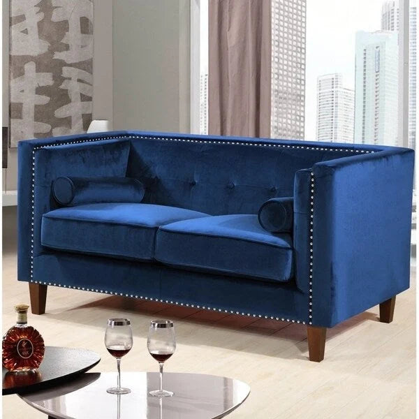 Kittleson Divano a due posti Chesterfield chiodato - Blu