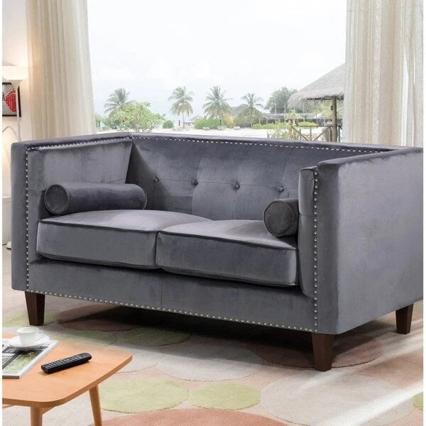 Kittleson Divano a due posti Chesterfield chiodato - Blu