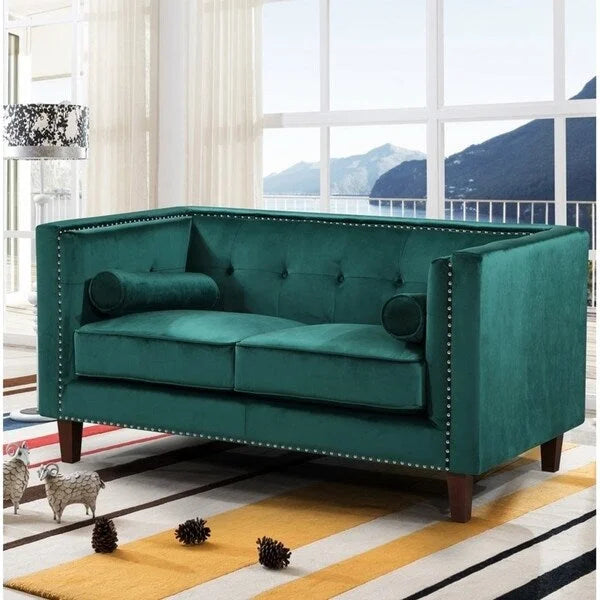 Kittleson Divano a due posti Chesterfield chiodato - Blu