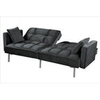 Divano letto convertibile, divano estraibile in velluto, design trapuntato in stile medievale, gambe in metallo.