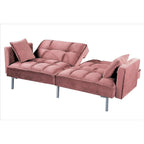 Divano letto convertibile, divano estraibile in velluto, design trapuntato in stile medievale, gambe in metallo.