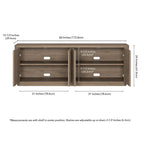 Mobile TV rettangolare Easton per TV fino a 75" - Larghezza 173 cm