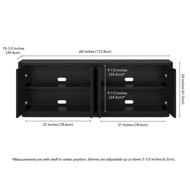 Mobile TV rettangolare Easton per TV fino a 75" - Larghezza 173 cm