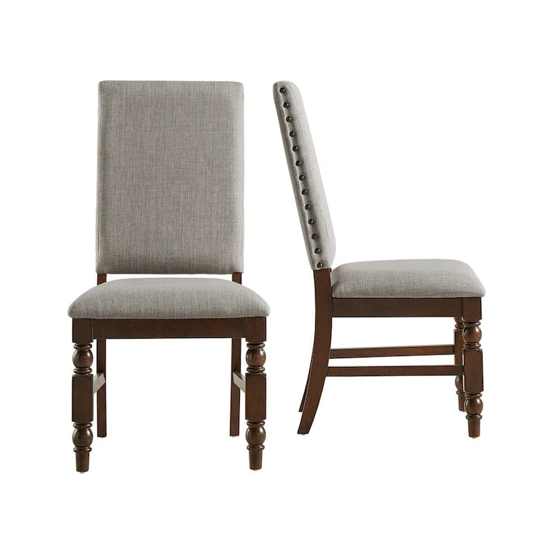 Sedie da pranzo imbottite Flatiron Nailhead (set da 2) di
