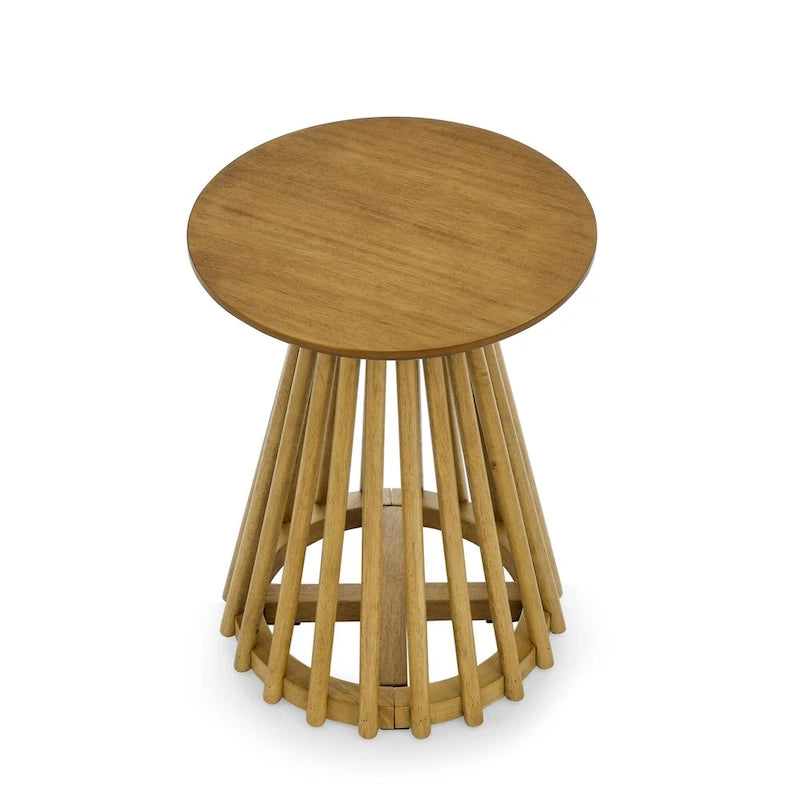 Tavolino rotondo moderno in legno massello