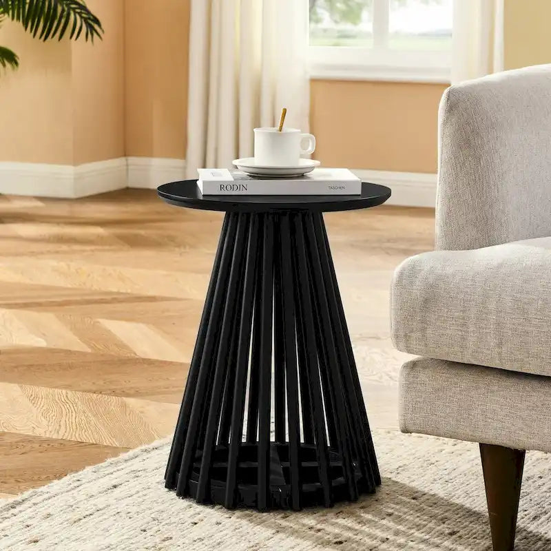 Tavolino rotondo moderno in legno massello