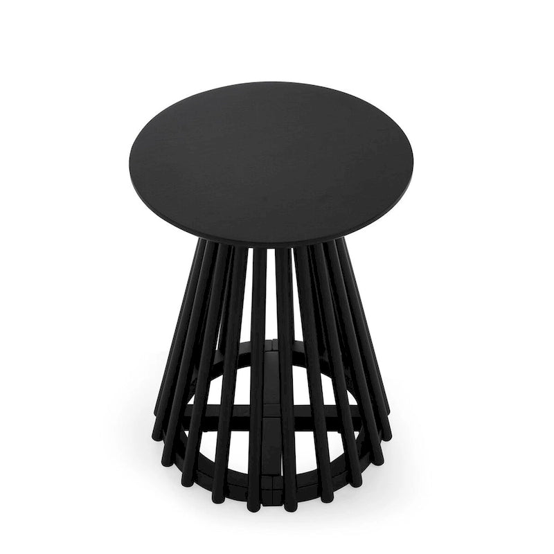 Tavolino rotondo moderno in legno massello