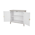 Mobile a 2 ante, stile americano, adatto per camera da letto, soggiorno, studio, grigio+bianco