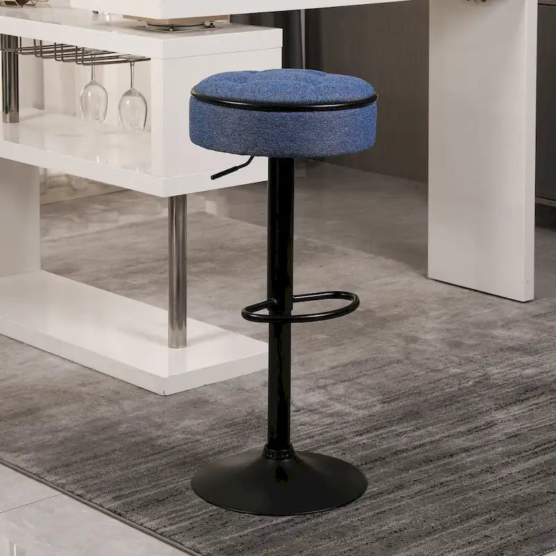 Sgabello da Bar Girevole Moderno in PU Regolabile in Altezza con Contenitore, Set da 2