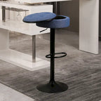 Sgabello da Bar Girevole Moderno in PU Regolabile in Altezza con Contenitore, Set da 2