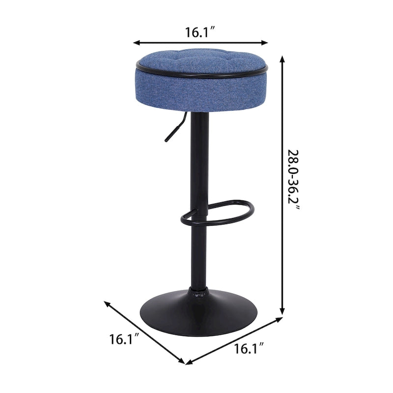 Sgabello da Bar Girevole Moderno in PU Regolabile in Altezza con Contenitore, Set da 2