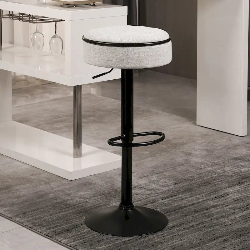 Sgabello da Bar Girevole Moderno in PU Regolabile in Altezza con Contenitore, Set da 2