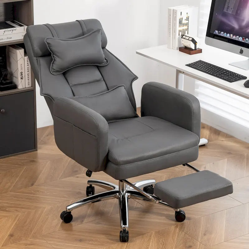 Sedia da computer girevole in pelle