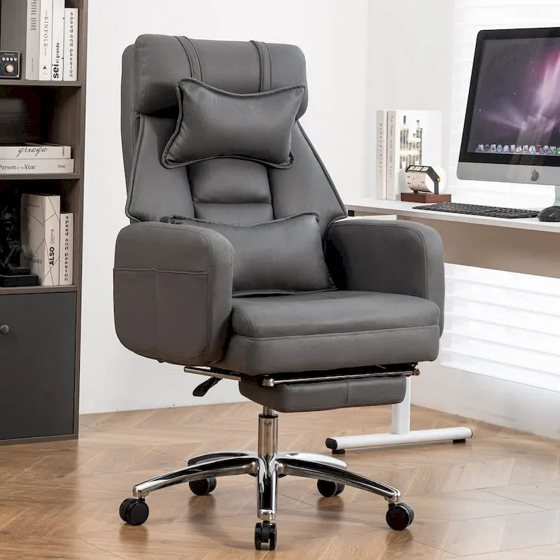 Sedia da computer girevole in pelle